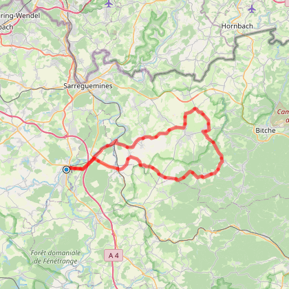 Parcours Vtt 212 GP 65km 696m Petit Rederching E H Sarralbe