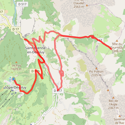 Parcours voiture Montée du col du noyer à partir de Superdevoluy