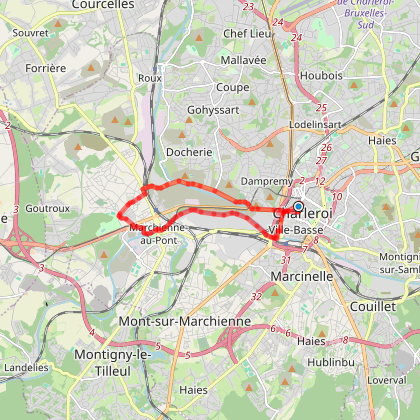 Route Bike Itin Raire V Lo Charleroi Ouest Parc Nelson Mandela