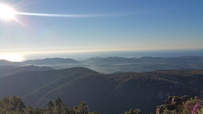 L'Estérel de Fréjus au sommet sur une route goudronnée fermée à la circulation