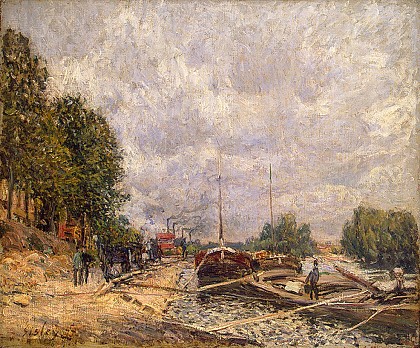 Péniches à Billancourt 1877