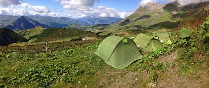 Overnight in tents at Chalet d'la Croë