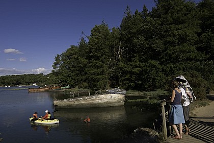 Cimetière de bateaux et les berges de Pluneret