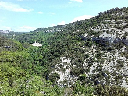 limestone slabs and abbey