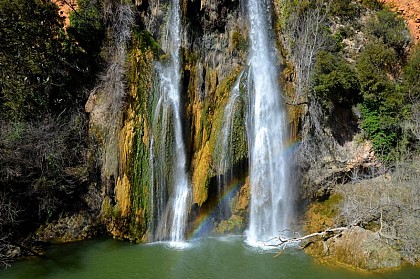 Travertine cliff and Sillans waterfall