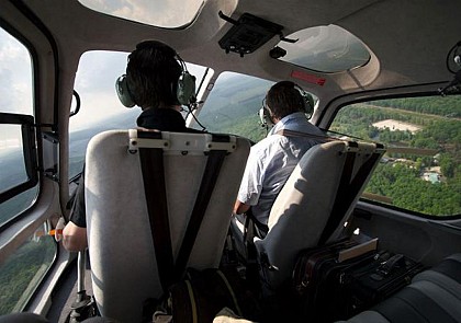 Helicopter flight over Chateaux de la Loire