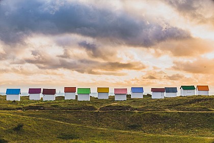 Les cabines de plage de Gouville-sur-Mer