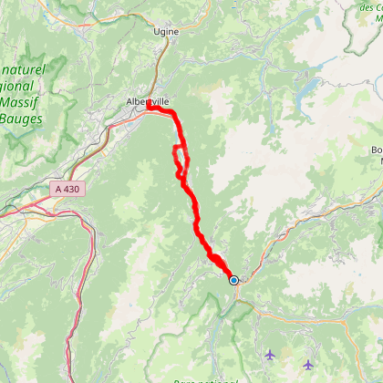 Moûtiers - Albertville (par les Hauts d'Esserts-Blay)