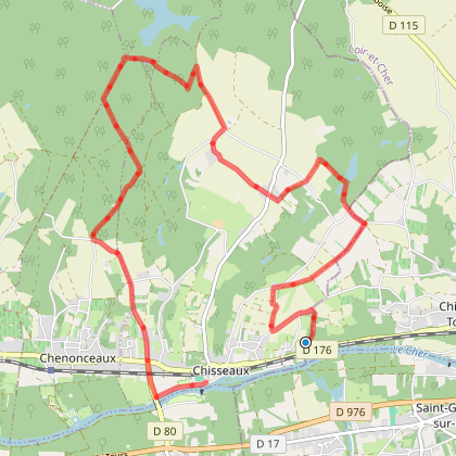 Parcours marche chisseaux 14km Chisseaux