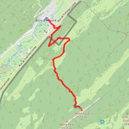 Parcours marche Le Mont Sâla Boisd'amont