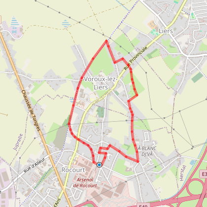 Parcours marche - Circuit Rocourt - Liège