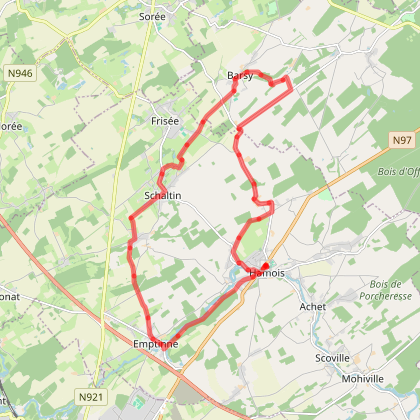 Circuit vélo Hamois: entre Ravel et villages