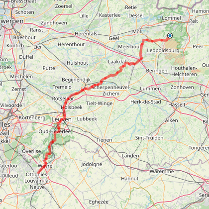 Parcours vélo à assistance électrique - Hechtel >>> Limal - Hechtel-eksel