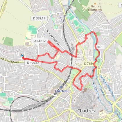 Parcours marche MAINVILLIERS, 19/01/2023 Mainvilliers