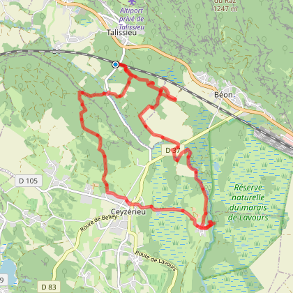 Parcours marche Talissieu Aignoz Talissieu