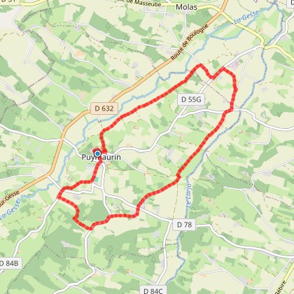 Parcours marche Sentier de Puymaurin Puymaurin