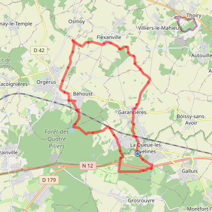 Parcours marche AR018 La Queue les Yvelines La queuelesyvelines