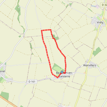 Parcours marche Rando Santé Beaufort en Santerre la Vallée de