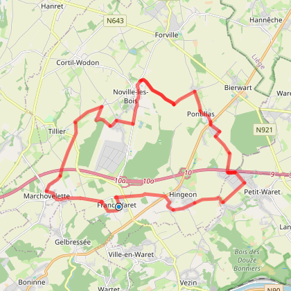 Parcours vélo route - Fernelmont - Fermes, châteaux & jardins - Fernelmont