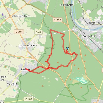 Barbizon Rocher Parcours marche - Fontainebleau