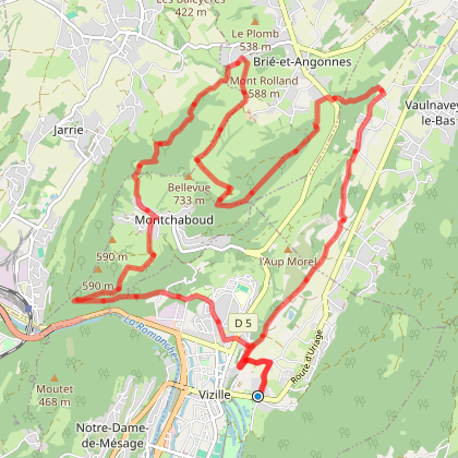 Parcours marche GRAND TOUR DE MONTCHABOUD Vizille