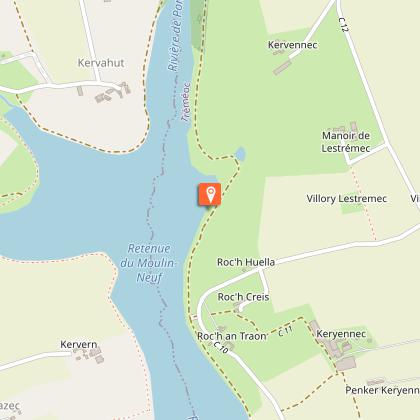 La retenue du Moulin Neuf à Tréméoc