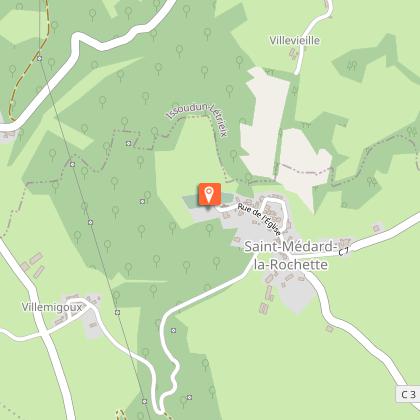St-Médard-la-Rochette : Table d'orientation et aire de pique-nique (Église)