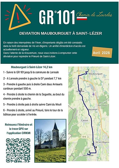 GR 101 - Variante de Maubourguet à St Lézer