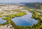 Vue sur le lac de Laroin - vue aérienne