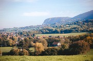 Sentier des Graniteurs à Andilly, vue sur le Salève