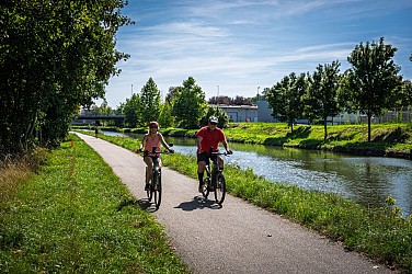 Cycling along the river