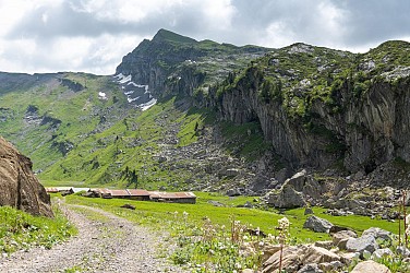 Hiking to the Salvadon mountain pasture and chalets