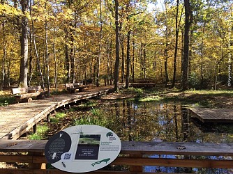 Le sentier des contes, un sentier pour tous dans l’Espace Naturel Sensible de la forêt de la Comté
