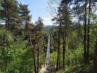 La Passerelle des Gorges du Lignon depuis Grazac