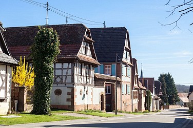 Path of half-timbered houses
