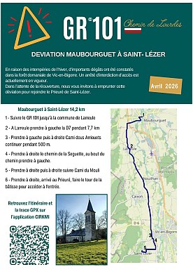 GR 101 - Variante de Maubourguet à St Lézer