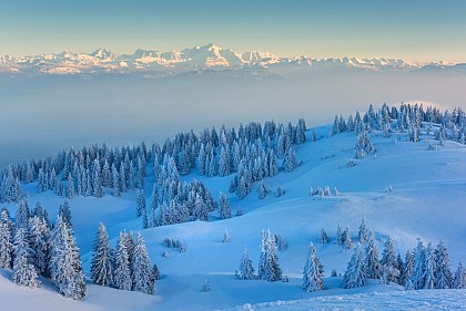 Sentier raquettes de la Catheline au Crêt de la Neige