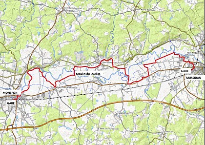 Saint Martial d'Artenset en écomobilité - Le Moulin et les bateaux