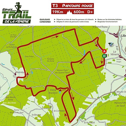 Espace Trail de la Vénerie (Signy-l'Abbaye) - Sentier n°3 (19km)