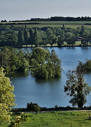 Sentier entre plans d'eau de Fontenay et forêt