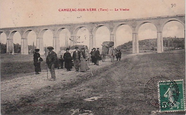 Carte postale ancienne montrant la Viaduc d'Arzac