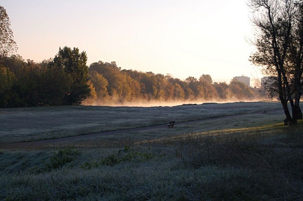 Vue de l'Adour au matin