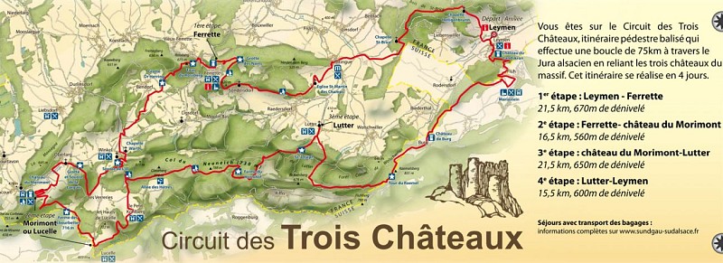 Carte du circuit des trois châteaux