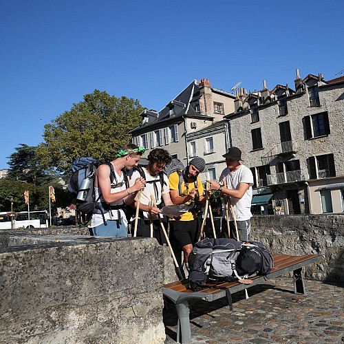Pèlerins à Villefranche de Rouergue