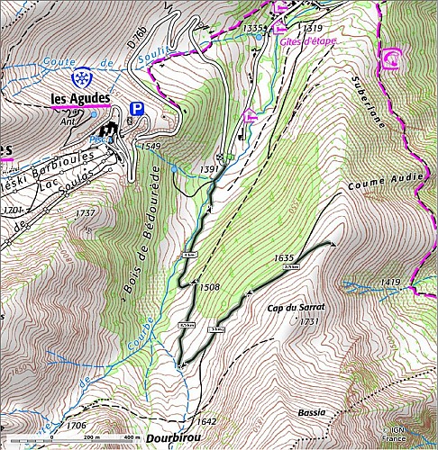 SityTrail - 4596601 - Raquette « Cabane de la Vallée Blanche» - Carte et profil A4 Portrait