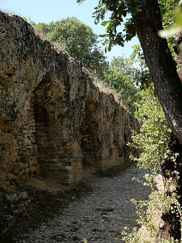 Die Überreste des römischen Aquädukts Vers pont du Gard