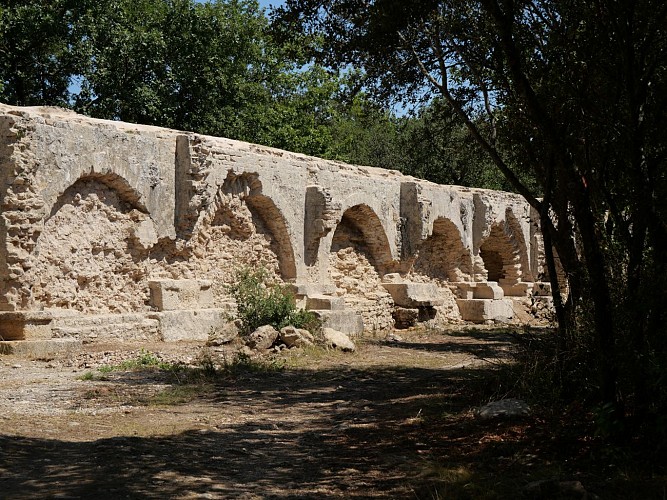 Les vestiges de l'aqueduc romain Vers pont du Gard