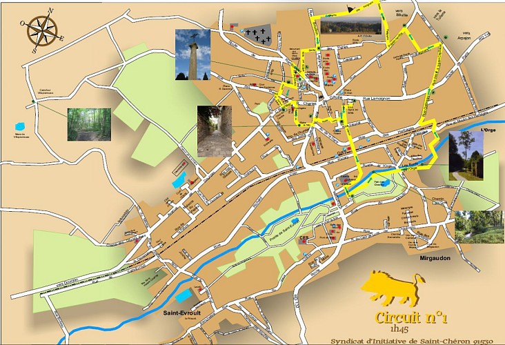 Wandeling van de 3 everzwijnen in Saint-Chéron - gele route