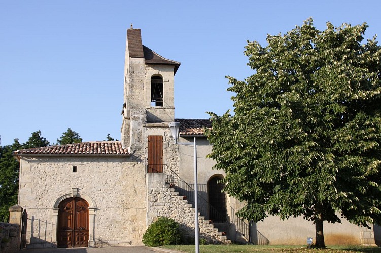 Vue sur église de Pujols-sur-Ciron