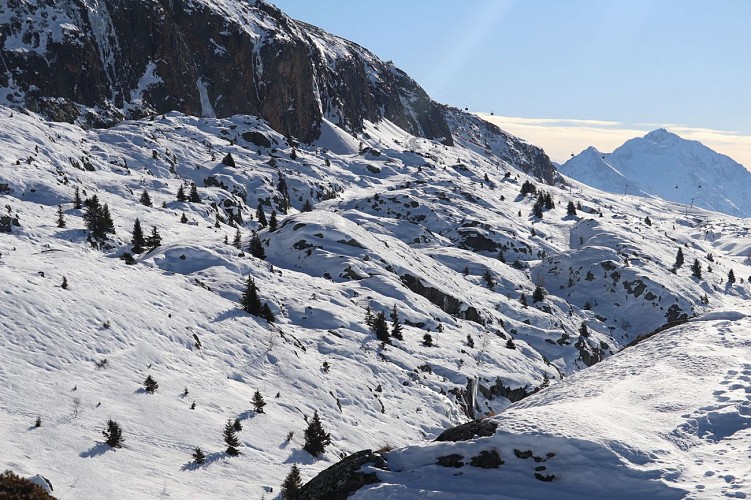 Lange wandeling rond de meren - Sneeuwschoenwandeling in de omgeving van Alpe d'Huez vanuit Villard-Reculas_Villard-Reculas